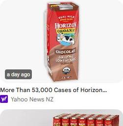 Horizon Organic Chocolate Milk carton