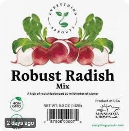 Everything Sprouts Robust Radish Mix label